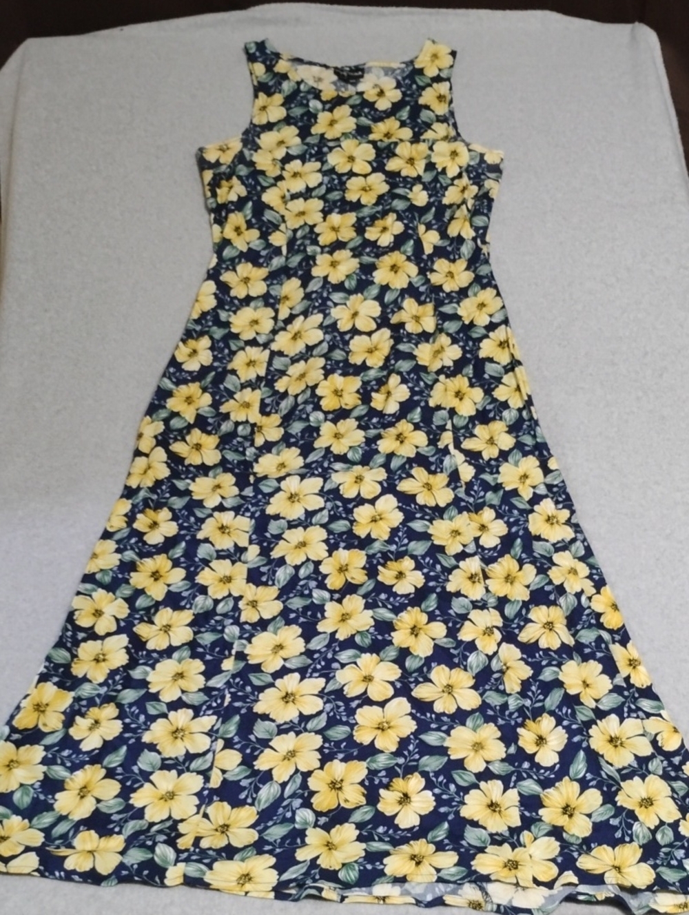 My Michelle Navy Blue Maxi Dress with Yellow Floral Print